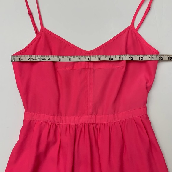 J.CREW Hot Pink Spaghetti Strap Mini Dress 0 - Picture 2 of 11